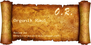Orgonik Raul névjegykártya